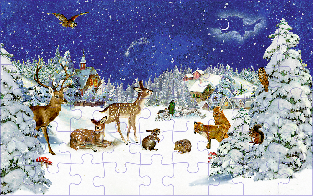 Mini-Puzzle - Festliche Weihnachten (54 Teile)