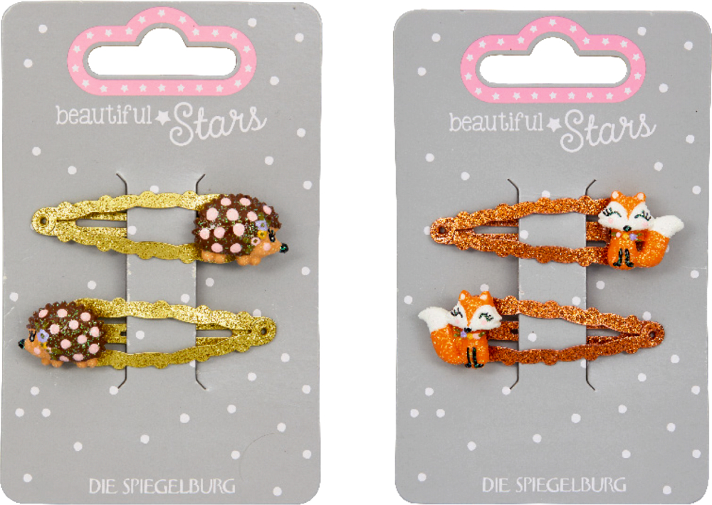 Haarclips Fuchs oder Igel - beautiful Stars