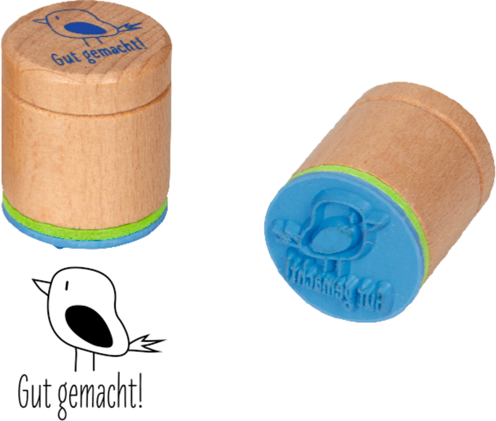 Vogel, Motivationsstempel - Bunte Geschenke