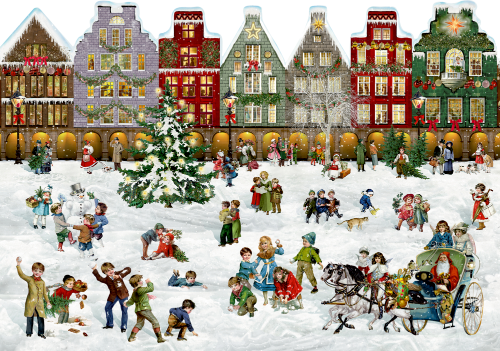 Weihnachtsstraße, A3 Wand-Adventskalender (Behr)