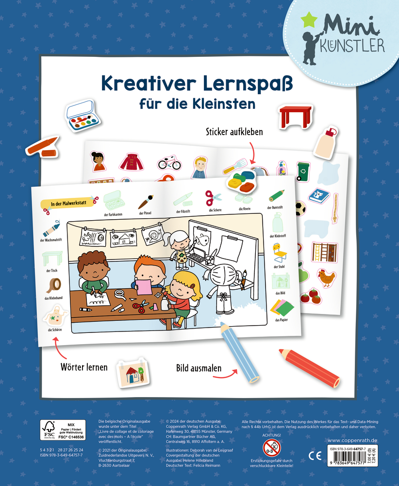 Mein erstes Sticker-Malbuch: Kindergarten - Mini-Künstler