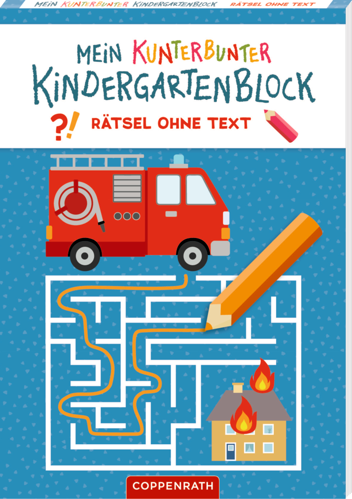 Mein kunterbunter Kindergartenblock: Rätsel ohne Text - Feuerwehr & Polizei