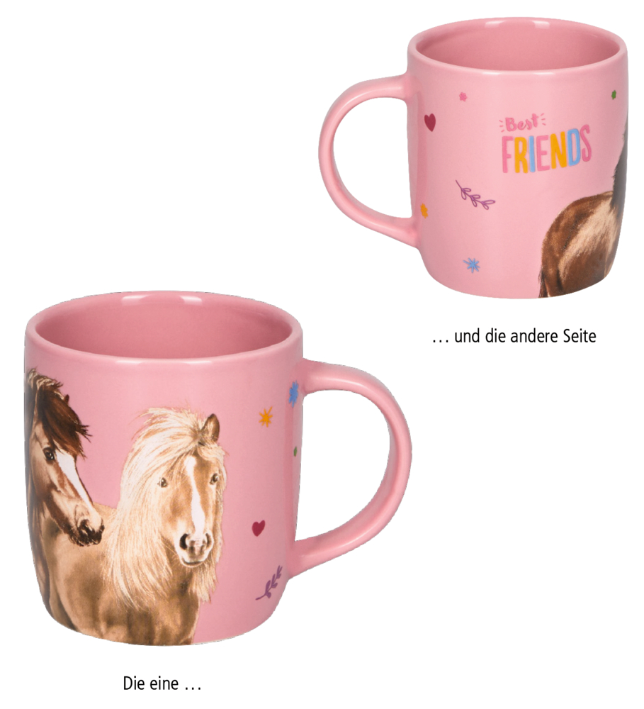 Porzellan-Tasse Best Friends - Pferdefreunde