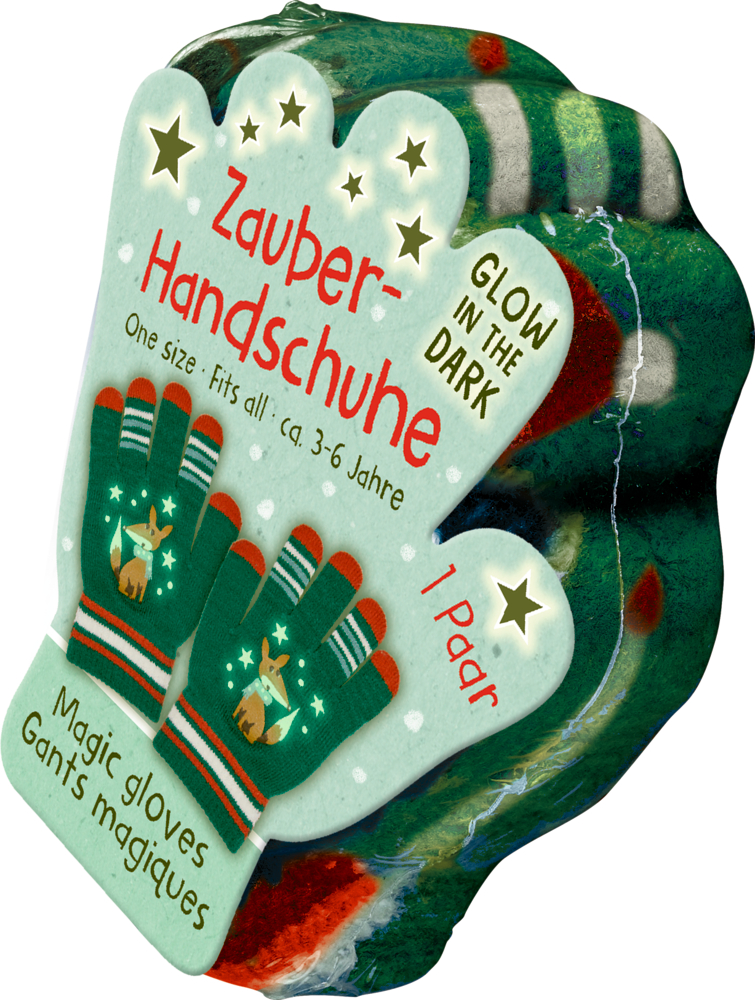 grün, Zauberhandschuhe (one size) - Winterzauber im Weihnachtswald