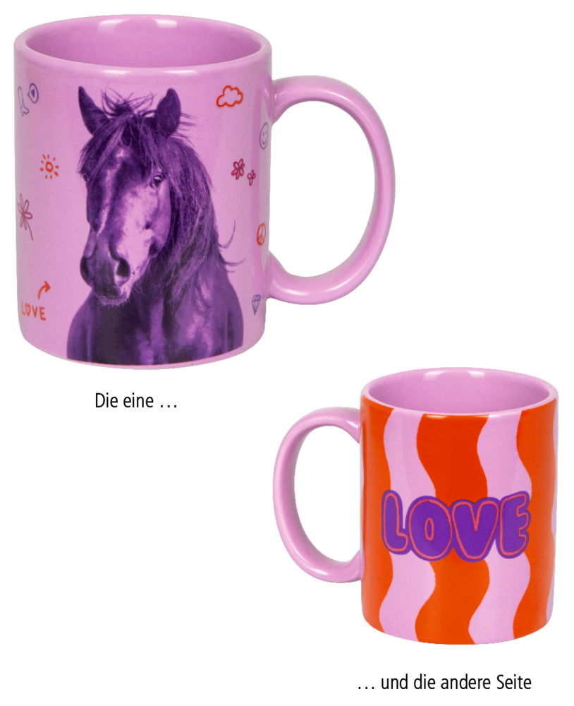 Porzellan-Tasse Love - I LOVE HORSES