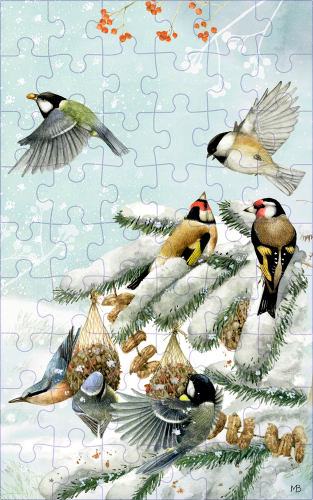 Mini-Puzzle Zauberhafter Winterwald - M.Bastin