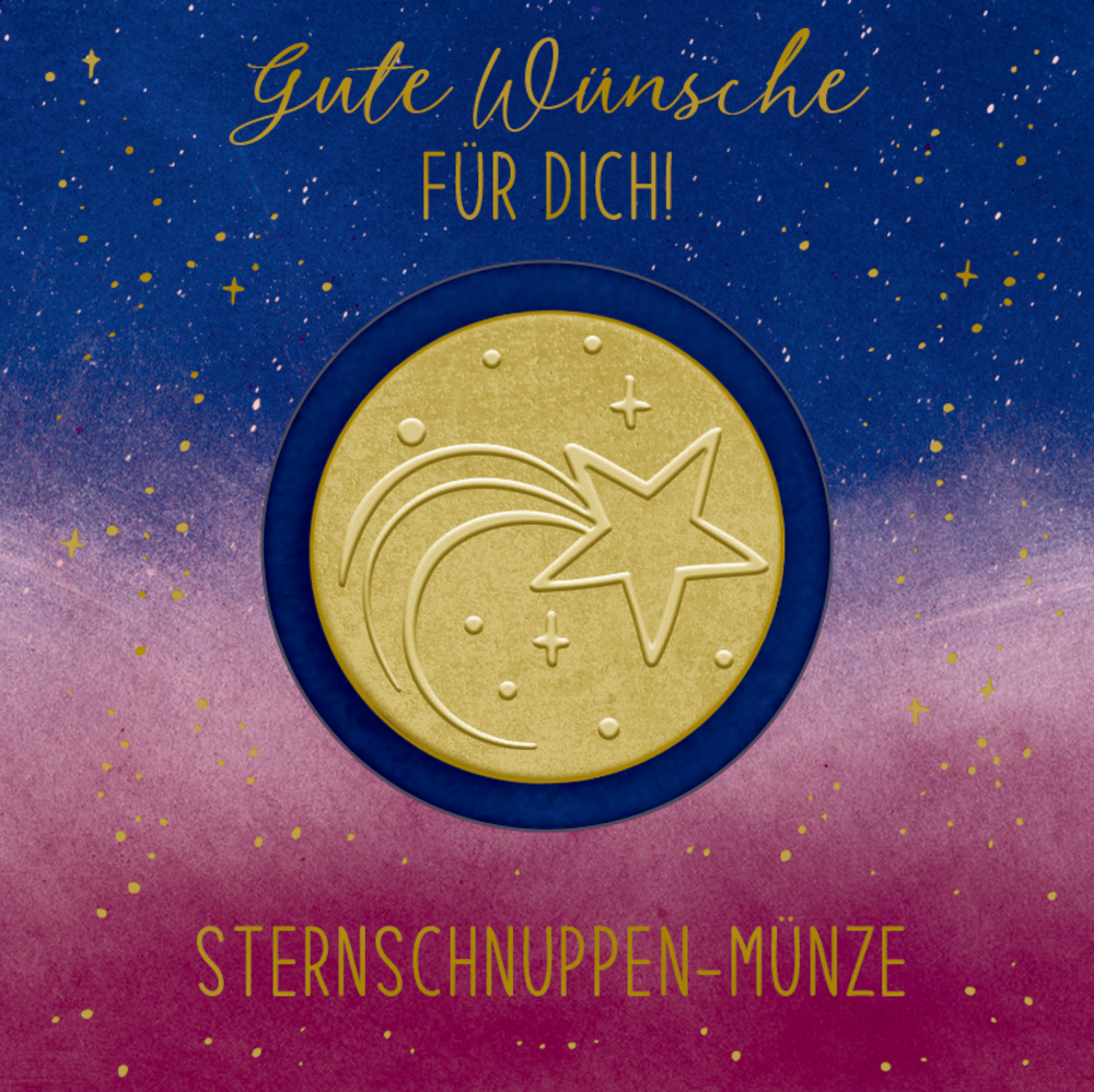 Sternschnuppen-Münze - Gute Wünsche für dich (Universum)