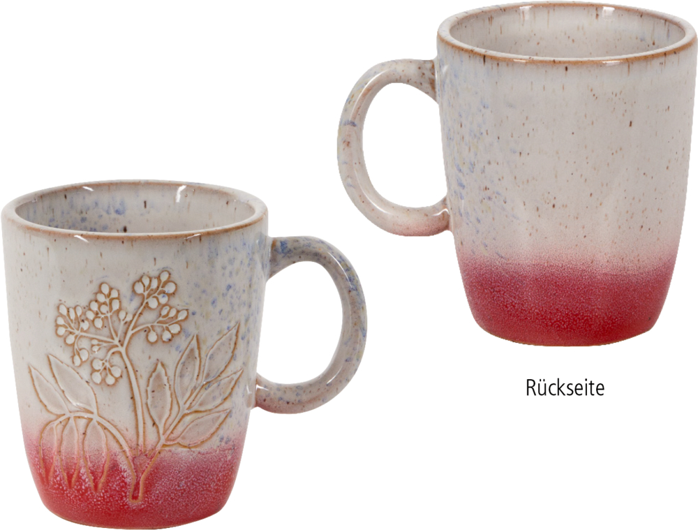 Porzellan-Tasse "Blume" rot - LandLust