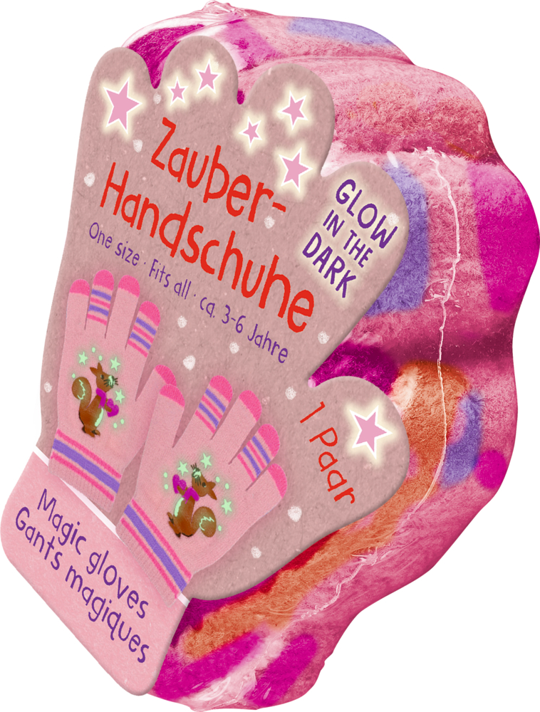 rosa, Zauberhandschuhe (one size) - Winterzauber im Weihnachtswald