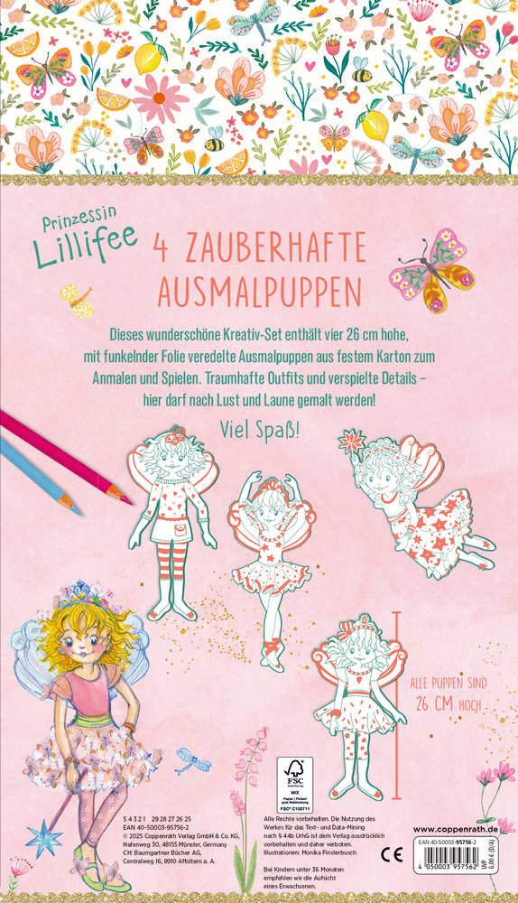 Zauberhafte Ausmalpuppen (4 Figuren) - Prinzessin Lillifee