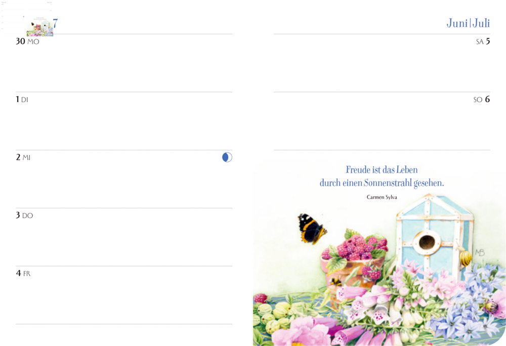Kleiner Wochenkalender: Mein Jahr 2025 - Marjolein Bastin - blau