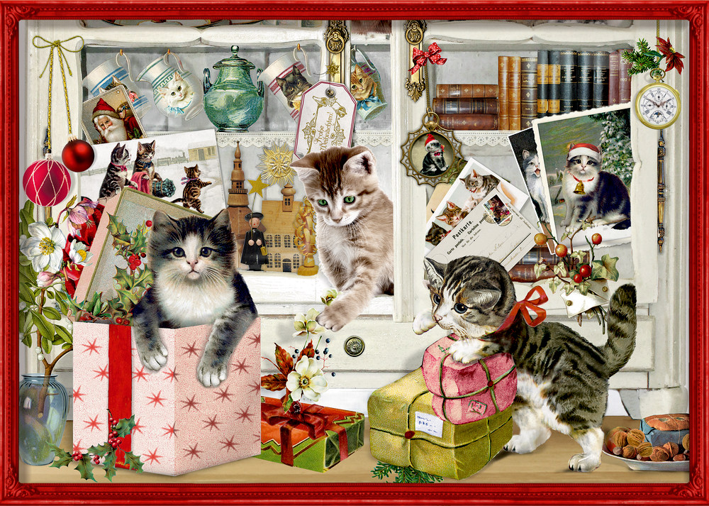 Katzen-Weihnacht, A4 Wand-Adventskalender (Behr)