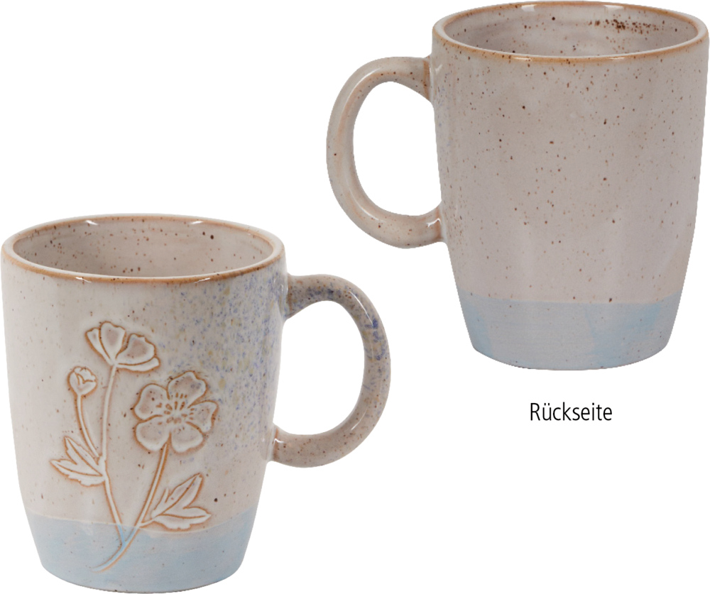 Porzellan-Tasse "Blume" blau - LandLust