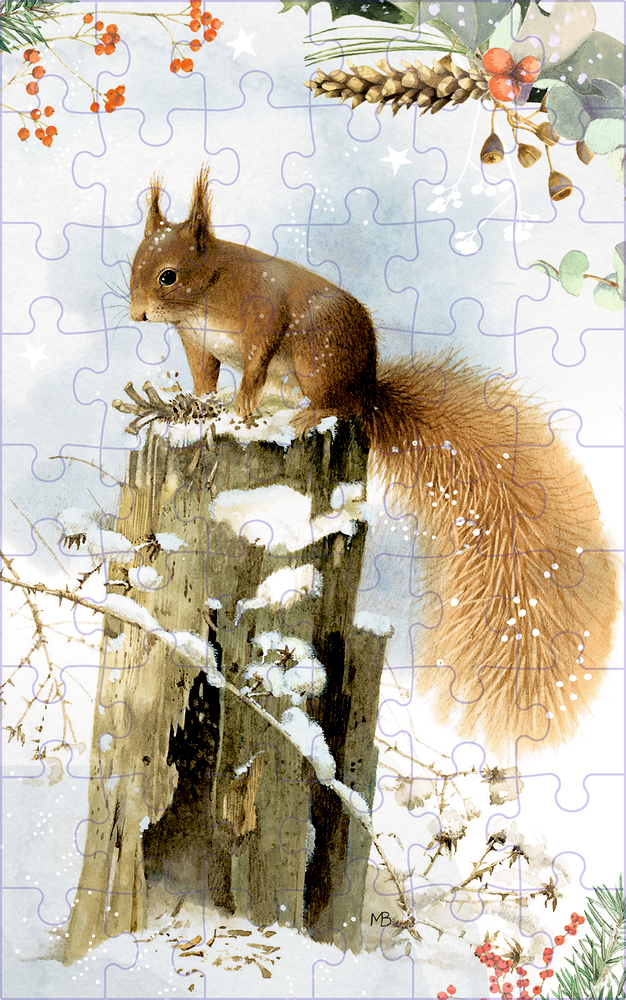 Mini-Puzzle Zauberhafter Winterwald - M.Bastin