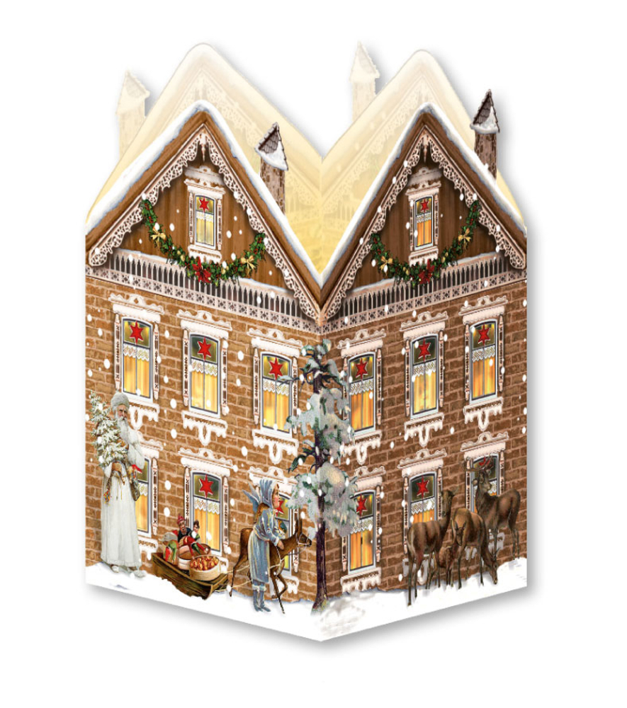 Nostalgisches Weihnachtshaus - Windlicht-Mini-Adventskalender (Behr)