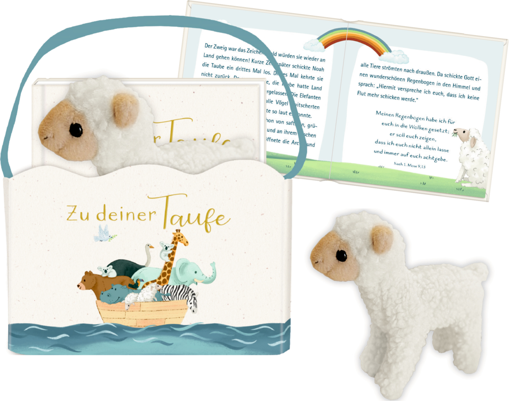 Geschenkset Buch und Lamm - Zu deiner Taufe (Arche Noah) | 95705