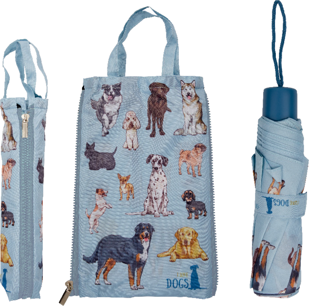 Taschenschirm & Duo Bag - I love dogs (cats & dogs)