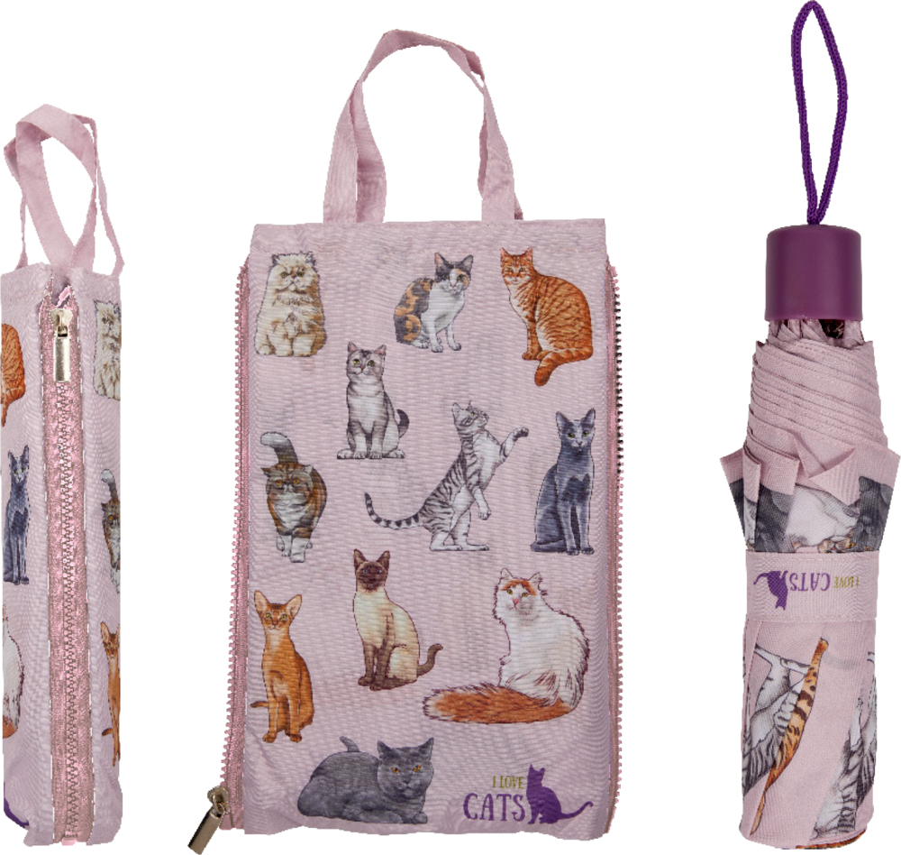 Taschenschirm & Duo Bag - I love cats (cats & dogs)