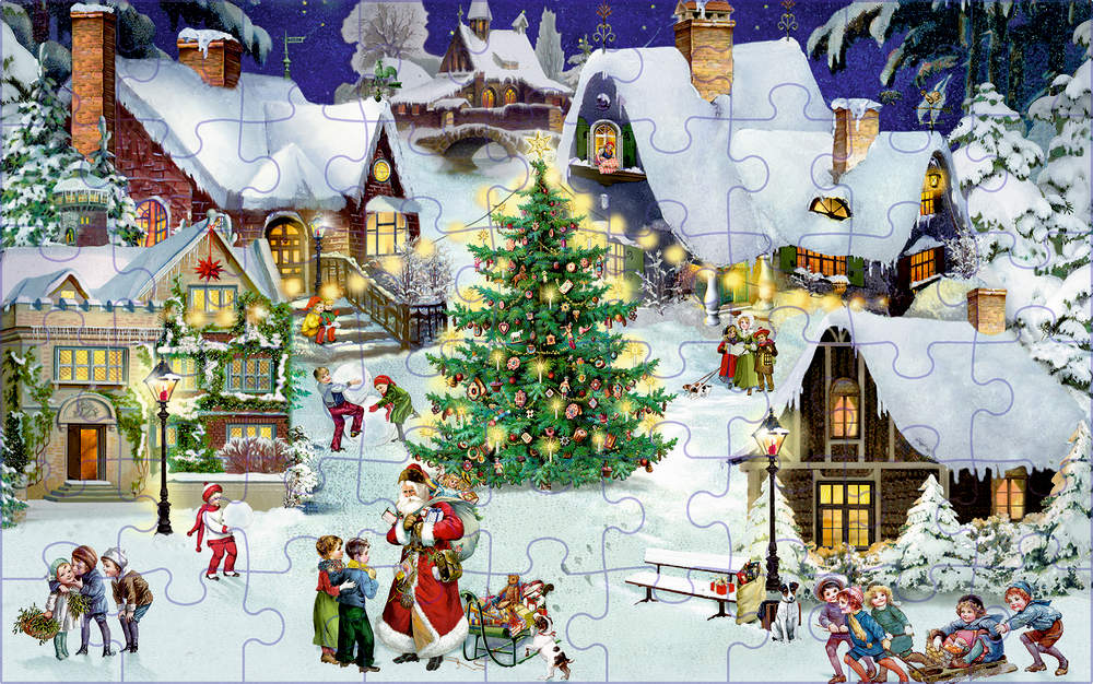 Mini-Puzzle - Festliche Weihnachten (54 Teile)