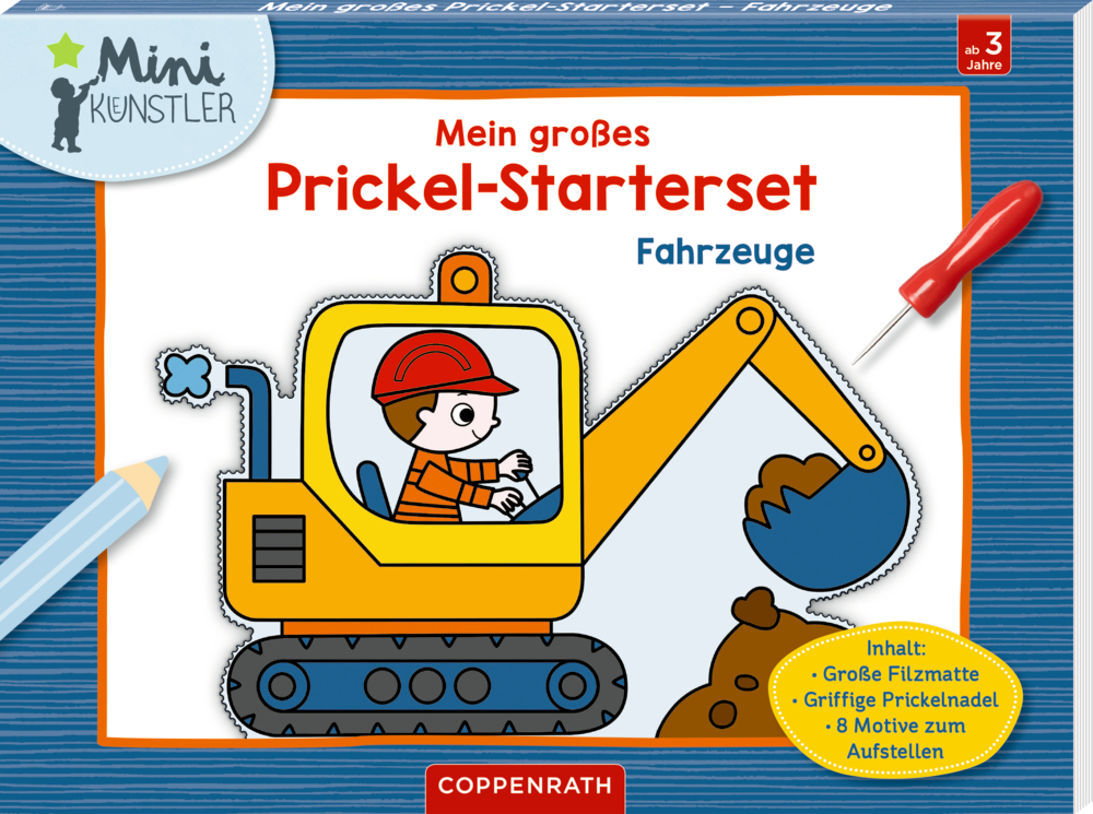 Mein großes Prickel-Starterset: Fahrzeuge - Mini-Künstler